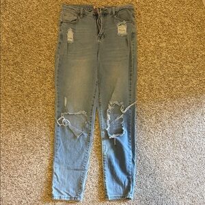 CP Shades Light Blue Distressed Skinny Jeans